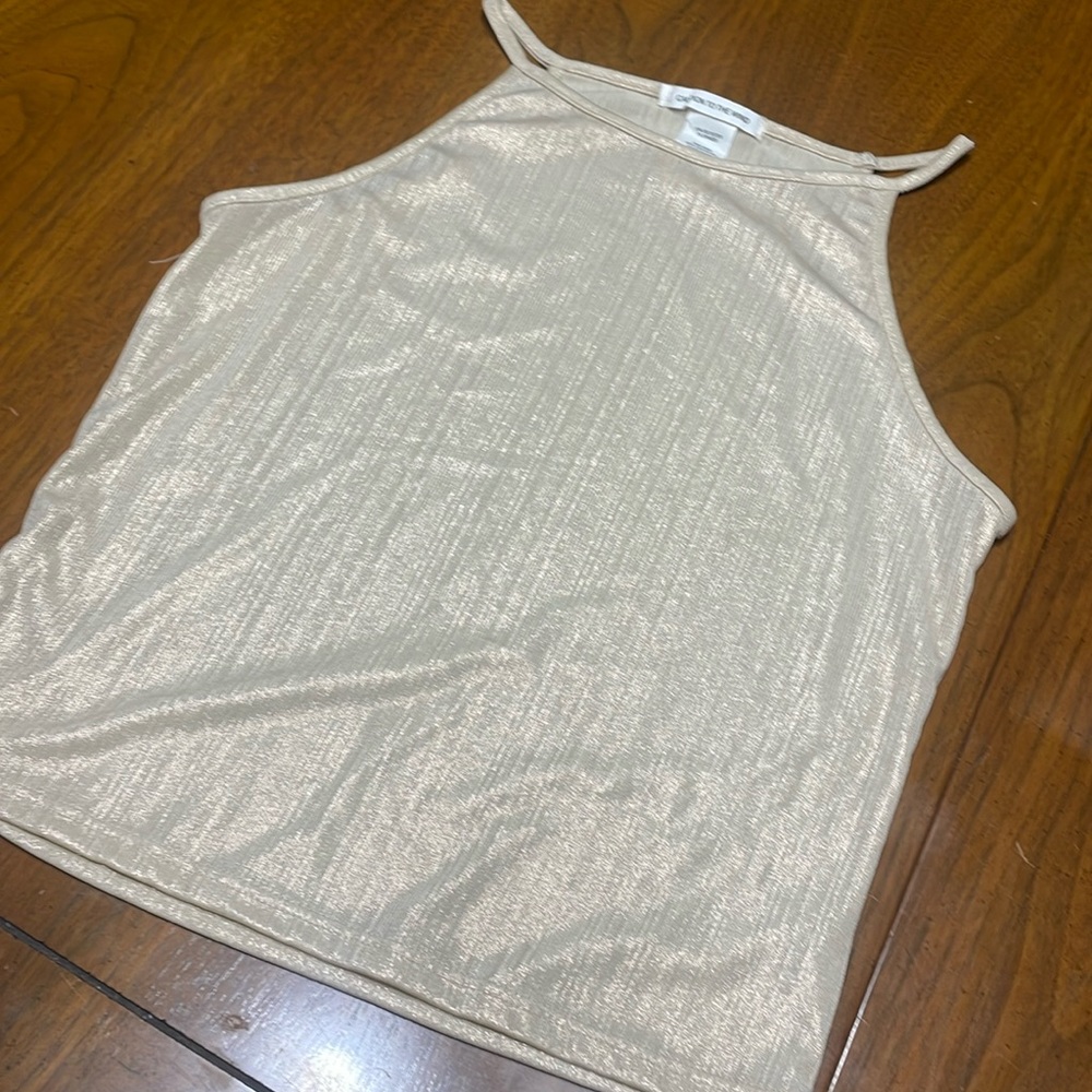 Gold sheer tank top
